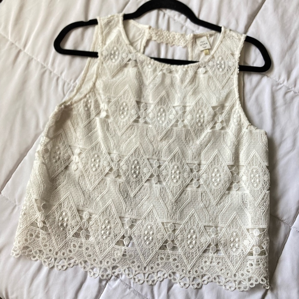 Seen Worn Kept Anthropologie Lace Open Back Tank Top